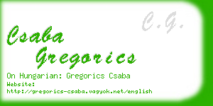 csaba gregorics business card